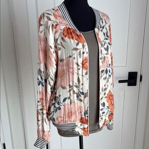 Floral Bomber Jacket - Multicolor